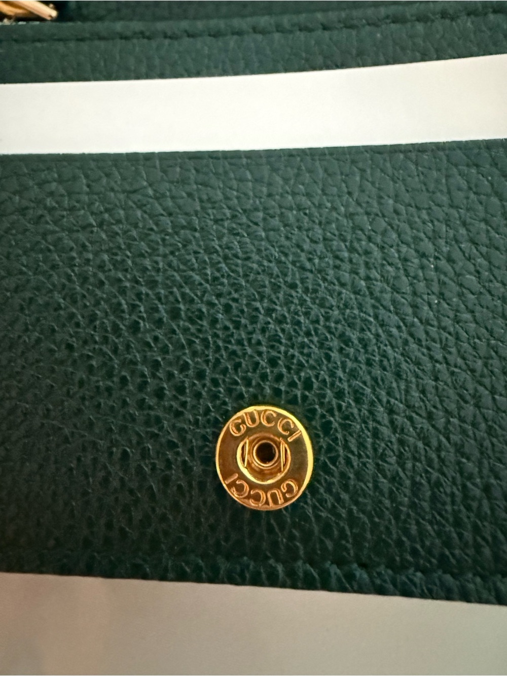 Gucci Zumi Leather Card Case Wallet with Gold Chain - Picture 11 of 11